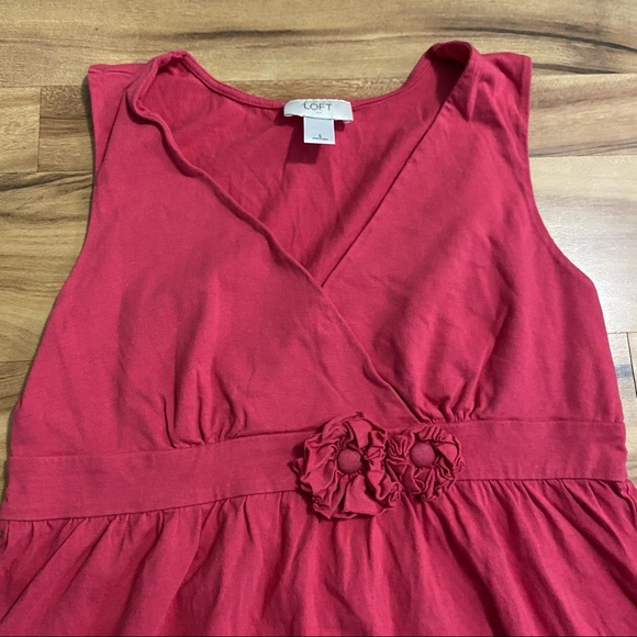 ANN TAYLOR LOFT Women's Soft Red Sundress Tank Dress - Picture 3 of 9